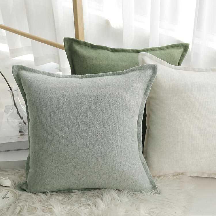 リネン調 麻 クッションカバー ナチュラル 座布団カバー クッションカバー 綿麻 45x45cm 背あてクッションカバー 無地 シンプル おしゃれ インテリア 洗える 家庭用 プレゼント 実用的