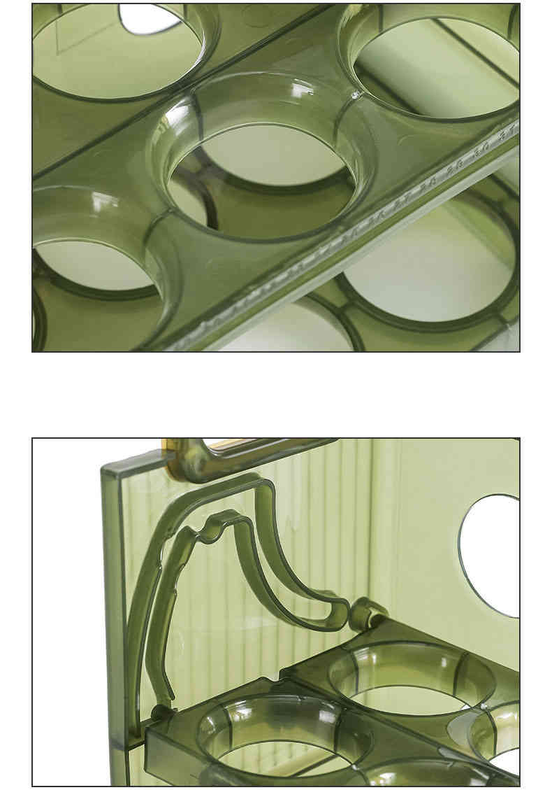 卵ケース 卵入れ 冷蔵庫用 卵収納ボックス 卵収納 まごケース 鮮度 卵用 クリア シンプル 3段 玉子ケース 収納 ホルダー キッチン収納 大容量 たまご [2]