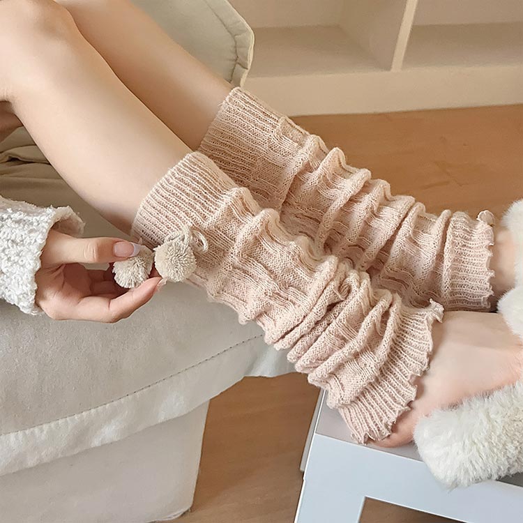 冷え取り ぽかぽか レッグウォーマー ニット あったかい レッグウォーマー 暖かい ケーブル編み 防寒 ロング丈 かわいい 靴下 美脚 ポンポン付き くしゅくしゅ 寒さ対策 レディース おしゃれ ソックス 防寒 冷房対策 オフィス ヨガ バレエ ウォーキング