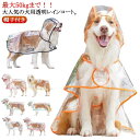 中型犬 レインウェア 犬用透明レインコート 帽子付き 大型犬 ポンチョ型 レインポンチョ 2枚セット!送料無料 雨具 フード付き ドッグウェア 小型犬 犬服 ペ...