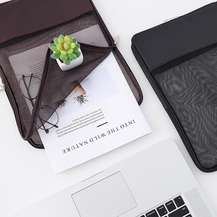 プリント入れ 軽量 A4 ファスナーケース 透明 メッシュケース ポーチ 連絡袋 連絡帳入れ 4色展開 書類入れ 持ち運び 4色展開 便利 書類収納 事務用品 収納 小学校