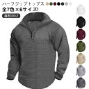 ハーフジップ トップス メンズ ゴルフウエア プルオーバー スウェット ギンガム 長袖 春服 アウトドア ゴルフ スポーツ 秋服 シンプル 無地 送料無料