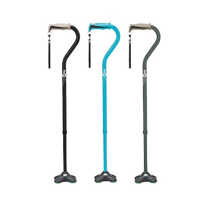 ヒューゴステッキ オフセット多点杖 ブラック/グレー/ブルー