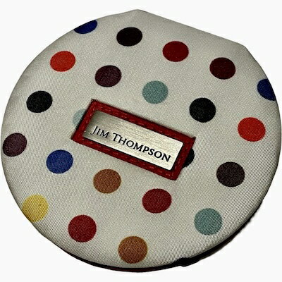 JIM THOMPSONジムトンプソンKKHBH RND MIRRO CASE W/MAG　ミラー　鏡　タイシルク　水玉　タイ　バンコクのサムネイル