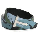 トム フォード TOM FORD メンズベルト ブランド ベルト TB178P ICL042 C5919 BLUE CAMOUFLAGE-BLA マルチカラー ...
