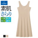 グンゼ ロング丈スリップ 汗取りパッド付 レディース 夏 さらさら 脇汗対策 汗ジミ 肌着 タンクトップ型 ひびきにくい カットオフ きりっぱなし 吸汗速乾 抗...