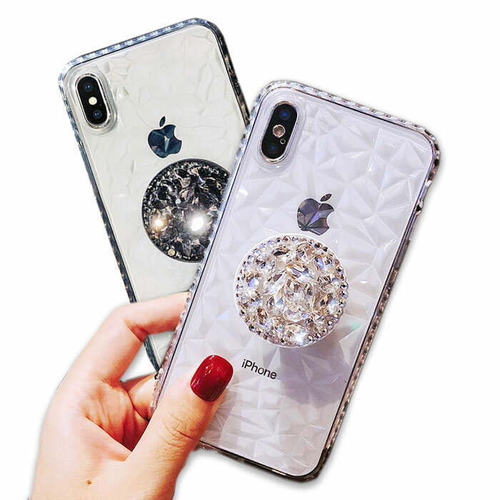 iPhone se3 ケース iPhone13 ケース スマホケース iPhone13 pro クリア キラキラ iPhone12pro iphone SE2 iPhone12Mini iPhone12 Pro MAX iPhone11 Pro ホルダー付き 透明 XS iPhonex ゴージャス ビジュー ストーン XR iPhoneケース スタンド グリップ FU