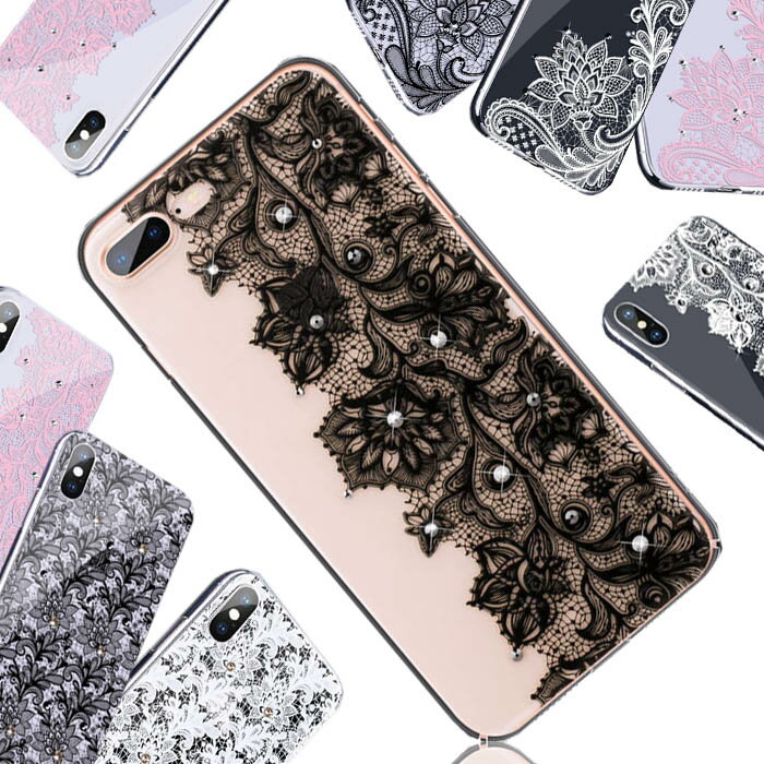 iPhone se3 ケース iPhone12 ケース iPhone 12 pro スマホケース 韓国 レース iPhone12 Mini iPhone12ProMAX iPhone se2 iPhone11 Pro クリア iPhone 11 Pro MAX iPhoneXr 8 Xs iPhoneX ラインストーン キラキラ 透明 iPhoneケース 花柄 おしゃれ デコ