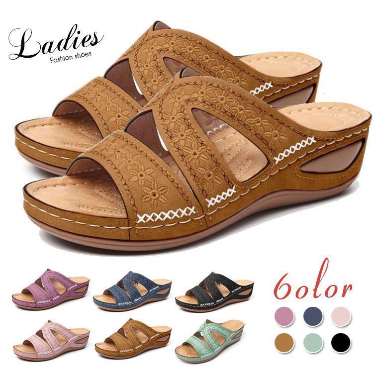 サンダル スリッパ レディース ウェッジヒール 靴 シューズ カジュアル おしゃれ レディースサンダル 美脚 夏 トングサンダル 大