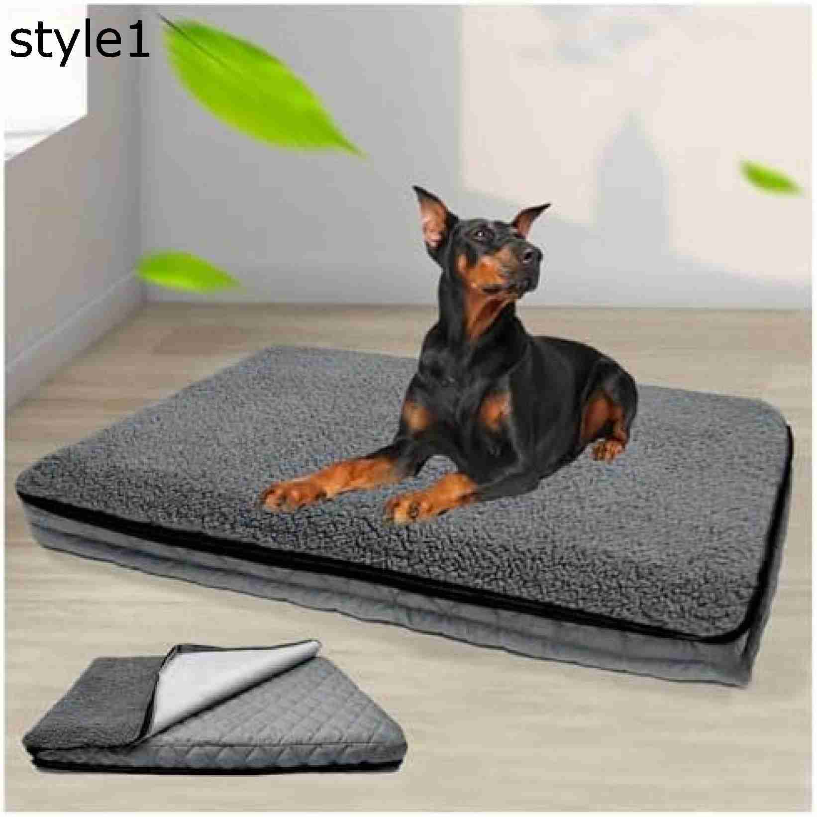 大型犬 中型犬 滑り止め 取り外せるカバー 洗える 犬クレートマット 丈夫 破れない 耐噛 防水 あったか..