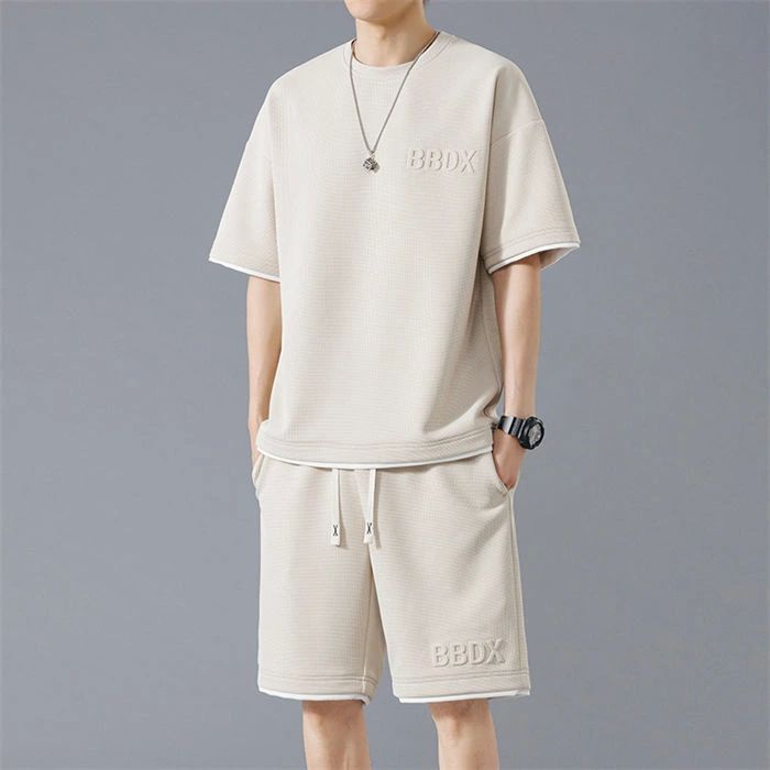 おしゃ 運動セット スウェット 大きいサイズ 五分丈 2点セット ハーフパンツ 短パン Tシャツ メンズ 夏 上下セット セットアップ