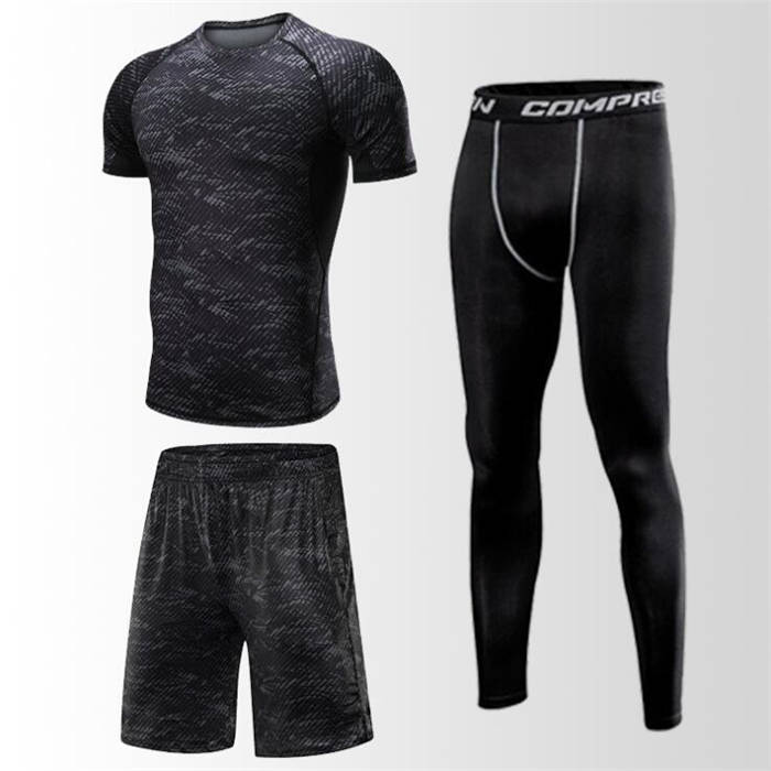 半袖半 運(yùn)動(dòng)著 トレーニングウェア 発汗効果 スポーツウェア メンズ ジムウェア 3點(diǎn)セット 上下 セットメンズ ランニングウェア