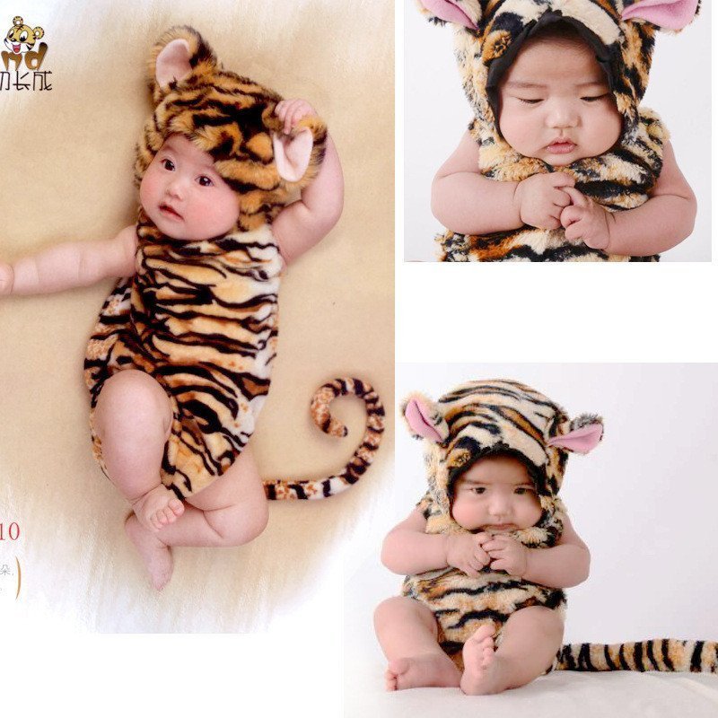 写真撮影用 ベビー用品 コスプレ 赤ちゃん 虎 服 新生児 トラ 着ぐるみ ベビー クマ 新生児 トラ 虎 ベビー服 コスプレ 赤ちゃん
