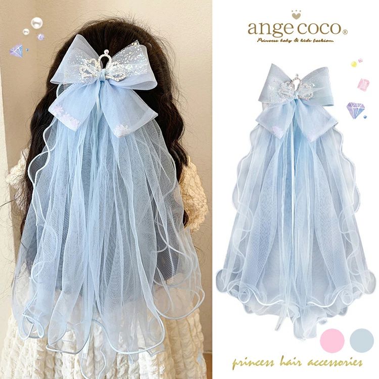 ヘアアクセサリー キッズ ベビー 赤ちゃん 子供 子ども プリンセス ドレス リボン ヘアクリップ 髪飾り フォーマル 女の子 SNS