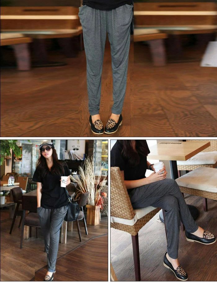 チ コットンパンツ サルエルパンツ ヨガ ロング ウエストゴム 薄手の柔らかストレッチ サイドポケット タックパンツ レディース