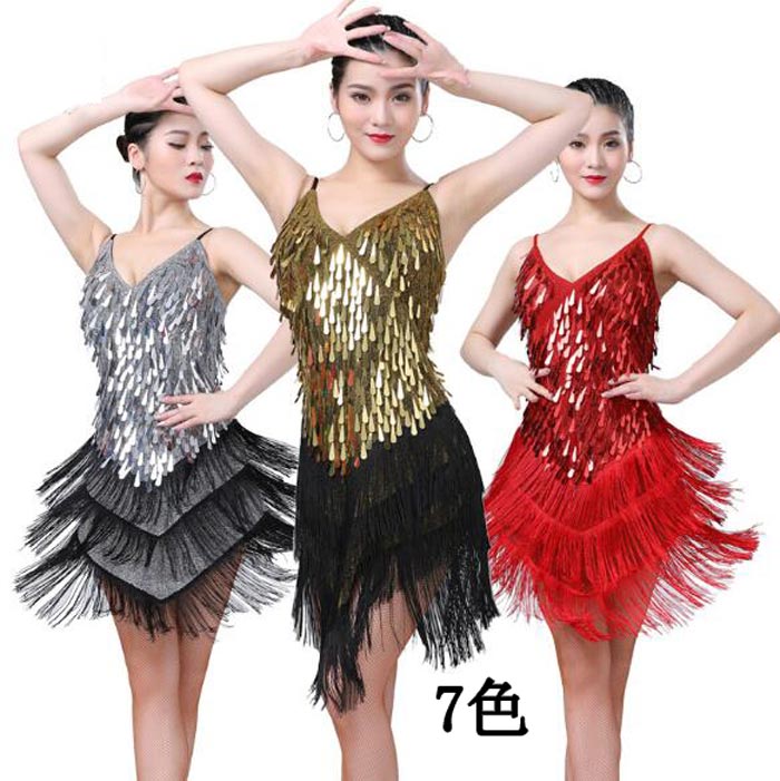 レデ 団体活動 練習用 舞台服 ダンス衣装 ワンピース スパンコール ラテンドレス ラテンダンス レディース 社交ダンス