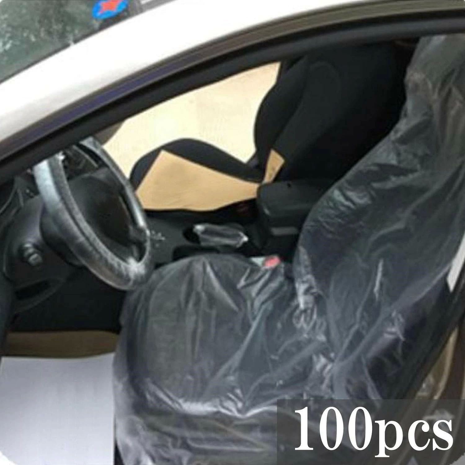 Rakuten - 車 使い捨て 装着 簡易 ビニール カバー 車検 修理 整備 納車 養生 汚れ 防菌 防止 保護 椅子 シート ハンドル シフトレバー 変