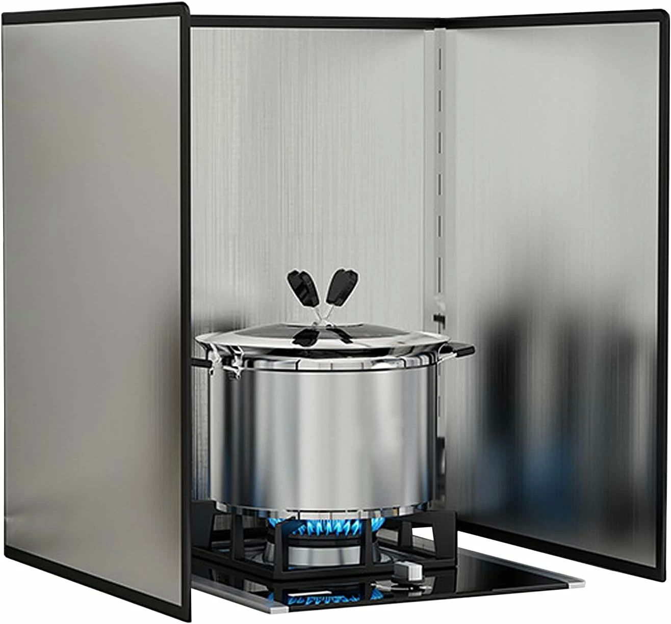 遮熱板 レンジガード バッフルガスコンロ ステンレス鋼 油はねガード ガステーブル用 お手入れ簡単 折りたたみ式 繰り返し使えて