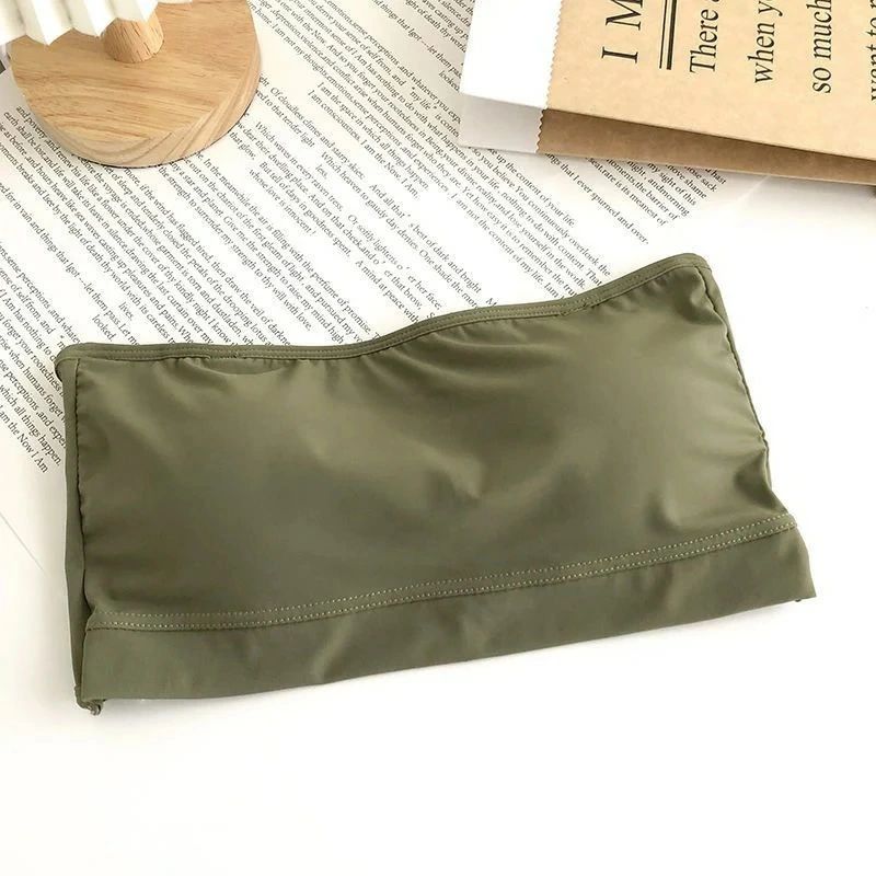 防滑 ストラップレス 下着 ブラジャー レディース カップ付きインナー ギャザー ノンワイヤーブラ