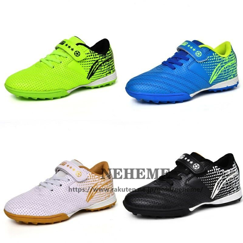 男の フットボールシューズ マジックテープ 子供靴 フットサルサッカーシューズ ジュニア サッカートレ..