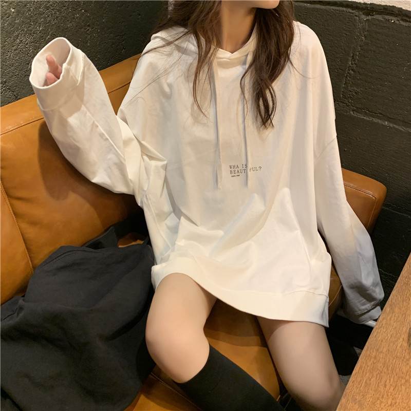 XL L М 大きめ 長袖 フード付き ゆったり ロゴ オーバーサイズ 個性的 送料無料 レディース ワンピース プルオーバー パーカー