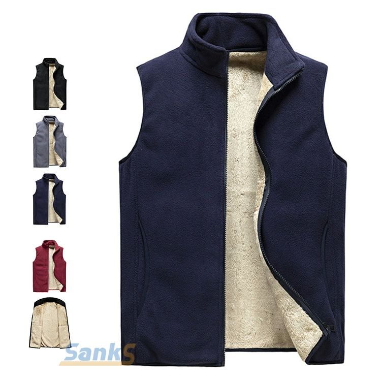 作 ワーク キャンプ ゴルフ 大きいサイズ 防寒 厚手 あったか カジュアル ボアジャケット フリースベスト メンズ ベスト 裏起毛