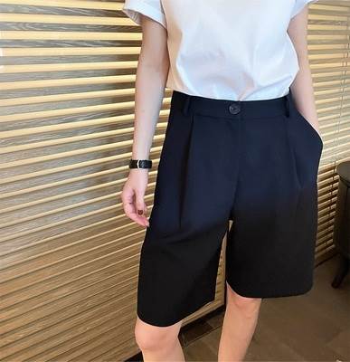 ららショップの4X 3XL 2XL XL L M S ベージュ 黒 無地 ハイウエスト 膝上 Aライン 個性的 送料無料 レディース 半パン キュロット ハーフパンツ｜アングル3