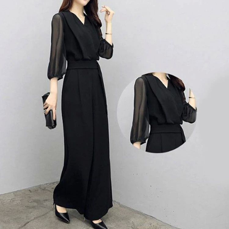 パ 2次会 結婚式 細見え 体型カバー パンツドレス ロングパンツ ドレス ワイドパンツ パンツスタイル フォーマル オールインワン