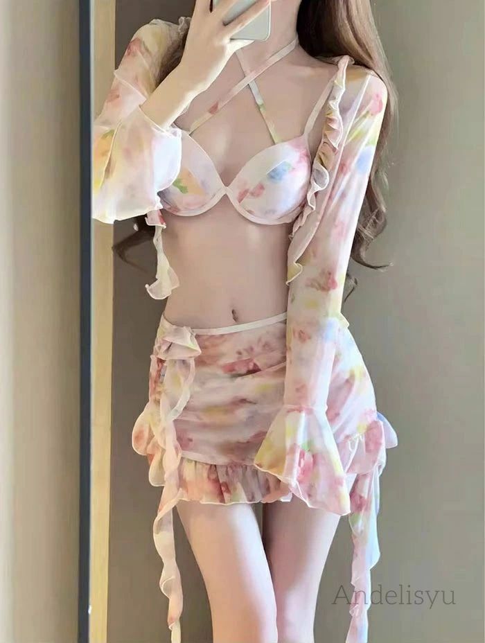 韓国 セットアップ 大きいサイズ タンキニ フィットネス セパレート ビキニ 体型カバー レディース 水着 露出控えめ