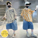 セットアップ キッズ 子供服 ジャージ 上下セット ジュニア 男の子 Tシャツ 半袖 デニム ショートパンツ おしゃれ 可愛い スポーツ ジーンズ トップス ボ...