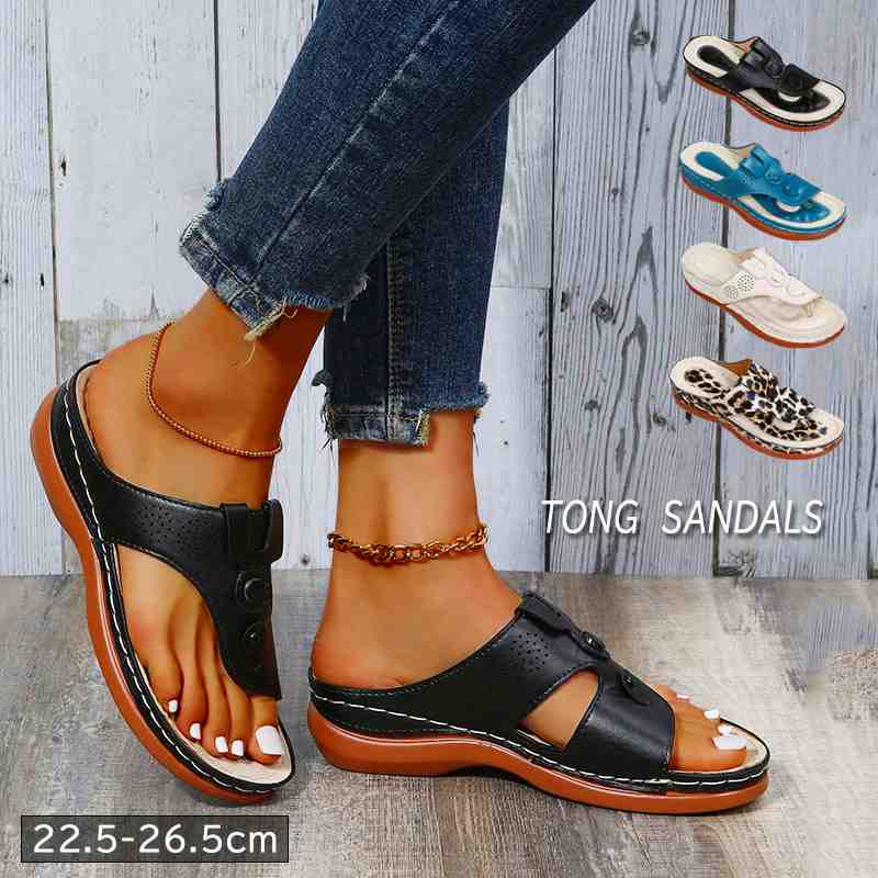 ベラ オフィス 歩きやすい レディース 無地【大きいサイズ PUレザー 歩きやすい ソフト 通気性 ヒョウ柄 トングサンダル 厚底