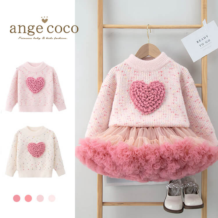 ニット セーター トップス クリスマス コスプレ トップス リブニット キッズ 子供 カットソー 白 ピンク あったか 服 衣装 長袖