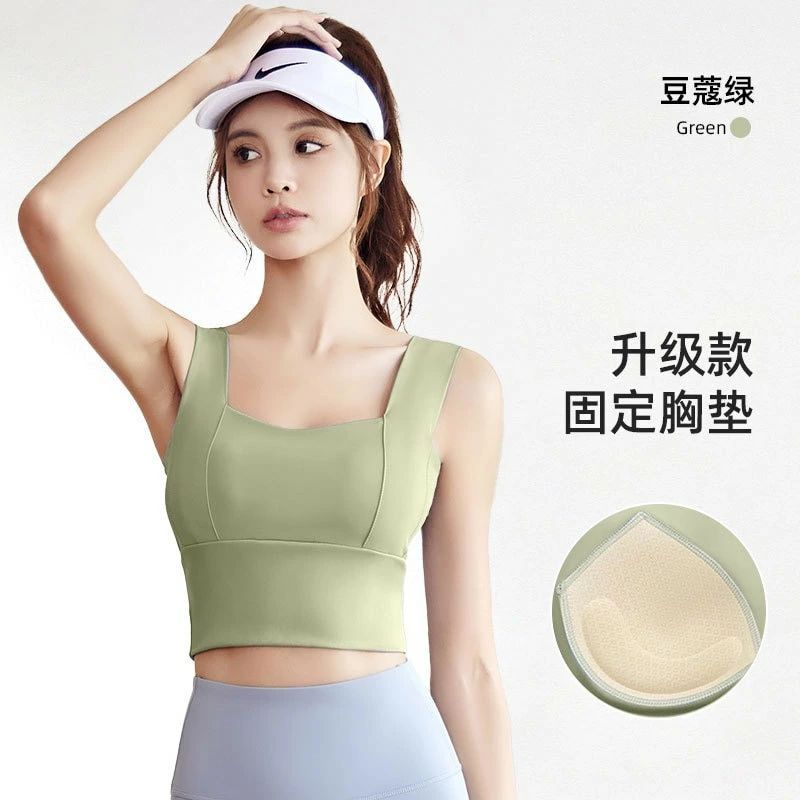スポーツヨガブラスポブラスポーツウェア苦しくない体育スポーツブラレディース揺れないノンワイヤー脇高下着フィットネスブラブ
