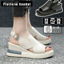 スト 通気性 軽量 幅広 美脚 サンダル スニーカー ウェッジソール ウェッジサンダル オープントゥ 厚底サンダル レディース 厚底