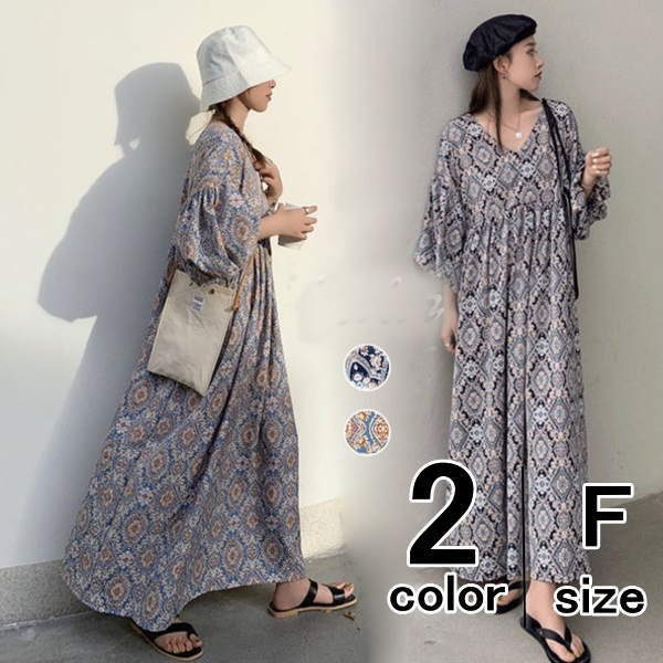 大きいサイズ マキシ丈ワンピース ワンピース マキシ丈 ワンピース ボヘミアン ワンピース ペイズリー柄 ワンピース エスニック