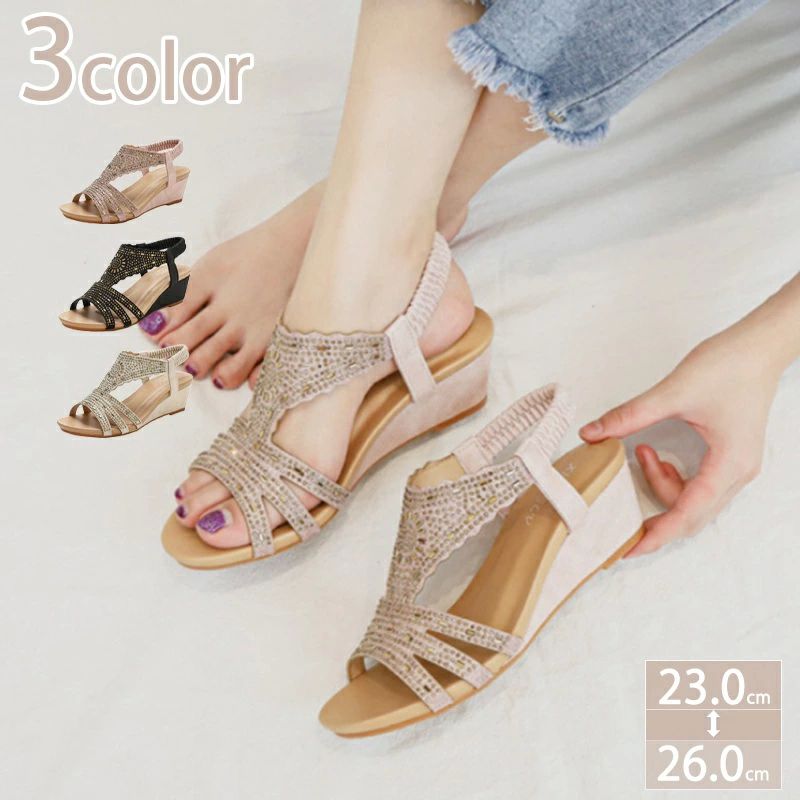 カジ オープントゥ 美脚 歩きやすい 疲れない グラディエーター おしゃれ ビーチサンダル ビジュー ボヘミア風 美脚 レディース