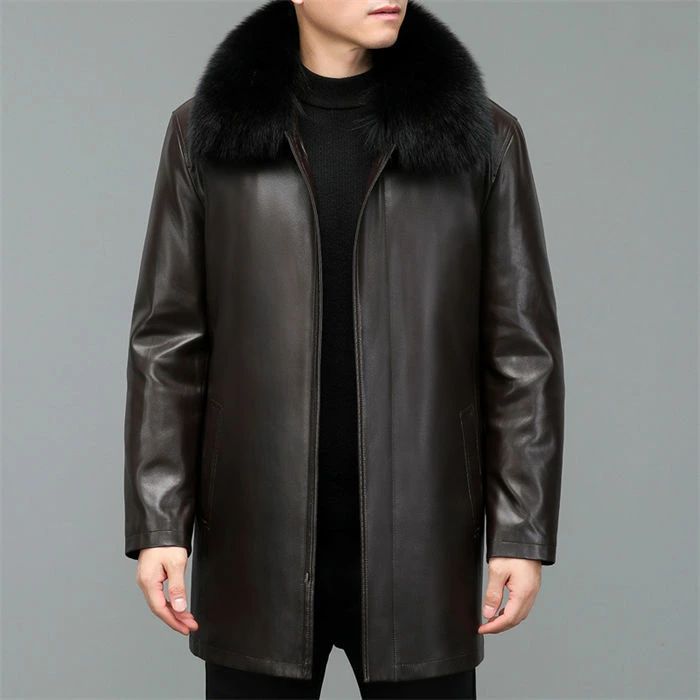 本革 メンズ ダウンジャケット 防寒ジャケット ダウンコート 秋冬服 ロング ファー 革ジャン 皮ジャン ダウン90 防寒着 ダウン
