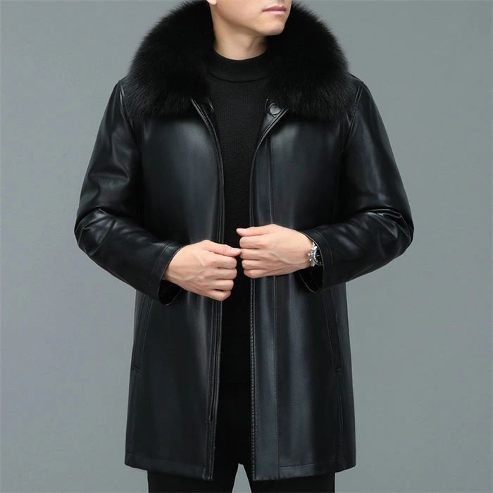 本革 メンズ ダウンジャケット 防寒ジャケット ダウンコート 秋冬服 ロング ファー 革ジャン 皮ジャン ダウン90 防寒着 ダウン