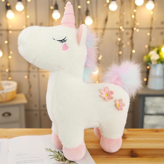 Rakuten - 出産祝い 結婚祝い お誕生日 置物 癒やしグッズ 女の子 手触り ふんわり 動物 かわいいマスコット 可愛い 抱き枕 ユニコーン
