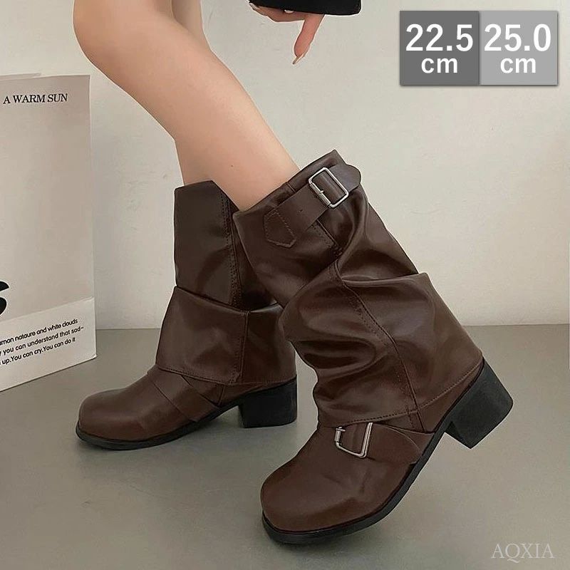 春ブーツ おしゃれ 歩きやすい ヒール 疲れにくい ゆったり 履き口 ナウシカブーツ ストラップブーツ ロングブーツ レディース