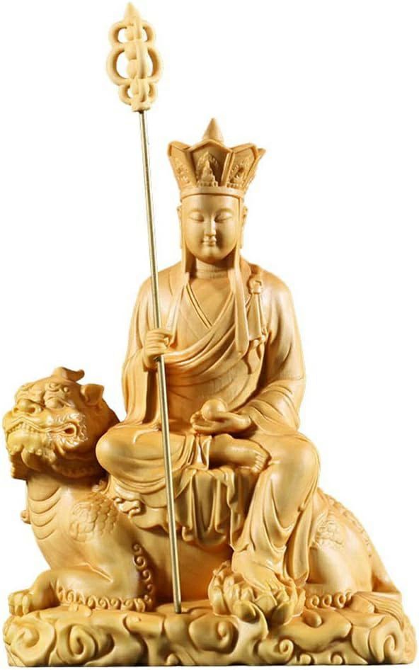 守り本尊 仏像フィギュア『安産祈願?子育ての守護尊』 お地蔵様 置物 仏壇仏像 総高さ14cm＿柘植木彫り 地蔵菩薩座像 木彫り仏像