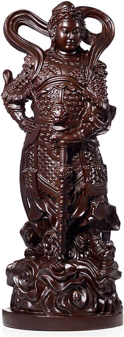 cm) 守護神(Size:高さ40 コレクション 仏像 神様の置物 像 厄除け 木製彫刻 美術品 黒檀 木彫りの仏像【韋駄天立像】高級天然