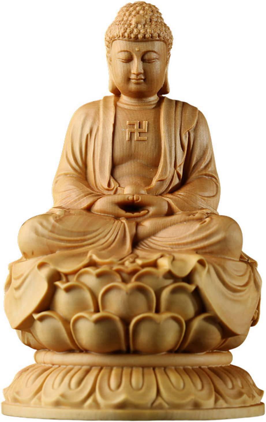 祈る 縁起物 座釈迦 お釈迦様 本尊 高級天然ツゲ木彫り＿『曹洞宗?臨済宗?天台宗』仏壇仏像 【如来】釈迦如来 釈迦如来座像 仏像