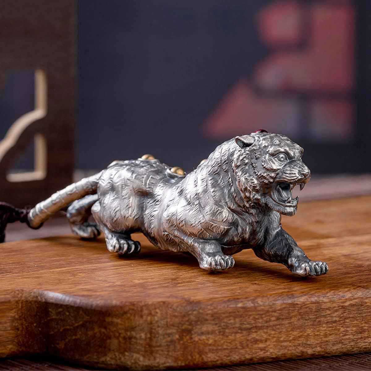 運気ア 干支 十二支 仕事運 財運 金運 開運 風水 縁起物 お守り オブジェ 置物 ホワイトタイガー 108mm S999純銀 虎の置物 ミニ