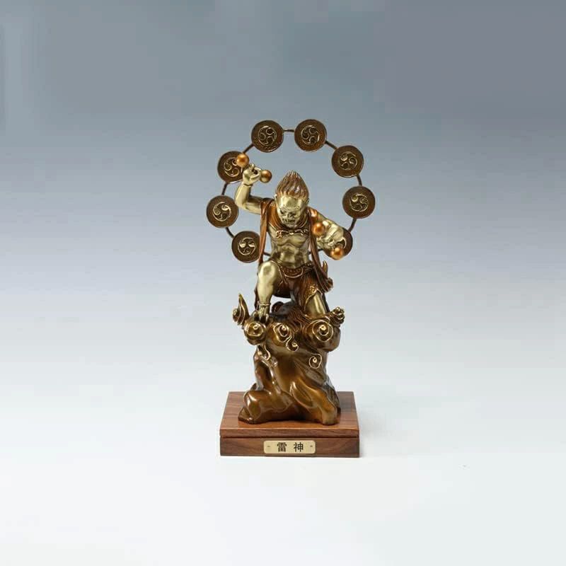 置物(Color:01) 商売繁盛 金運アップ 開運 伝統工芸品 仏像フィギュア 銅製 雷神 仏像