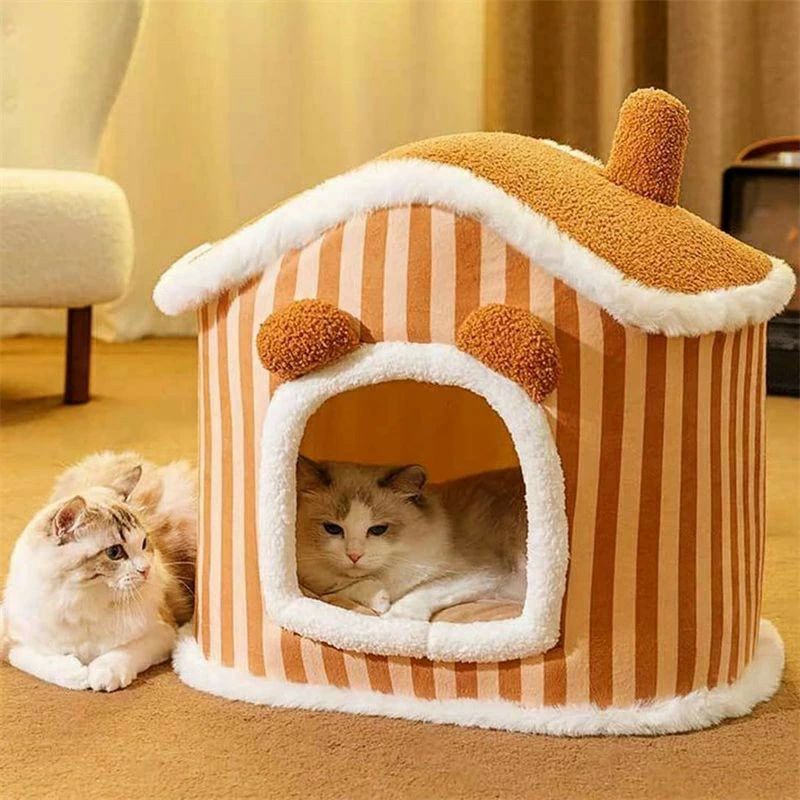 かわいい ペットベッド 屋根付き 折りたたみ可 犬小屋 ふわふわ ぐっすり眠れる 寒さ対策 冷暖房 ホットカーペット対応 保温防寒