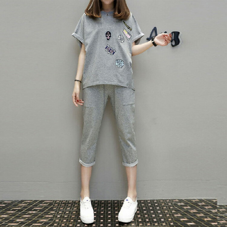 セットアップ ジャージ 部屋着 七分丈パンツ Tシャツ 半袖 2点セット スポーツウェア スウェット 新作 春夏秋 レディース