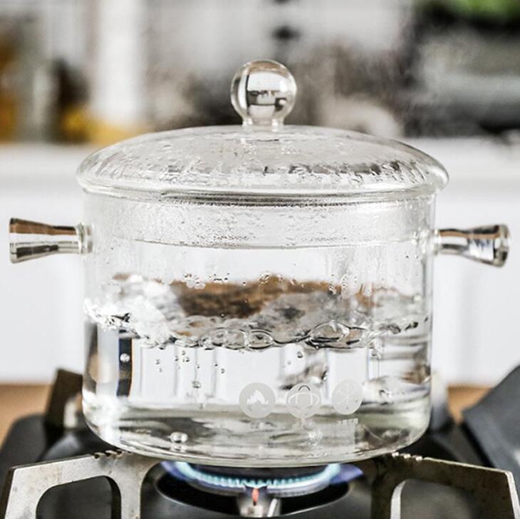 ガラス 2L 1.5L 容量1.3 ふた付き 家庭用 耐熱ガラス ガラススープ鍋 透明 卓上鍋 食材が見えるガラス鍋 耐熱ガラス鍋 スープ鍋