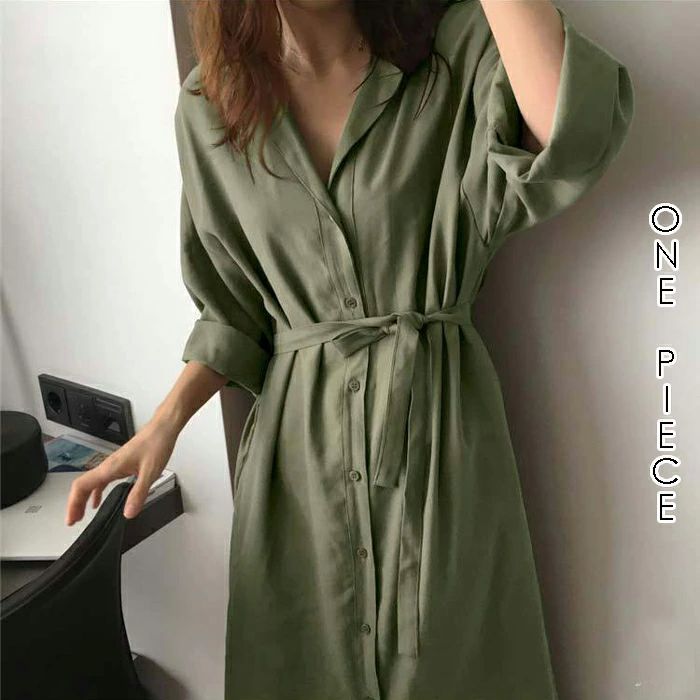 ワンピース　とろみシャツ　シャツワンピ　ロングシャツ　オーバーサイズ　レディース　ブラウス　大きめ　ビックシャツ　ロング