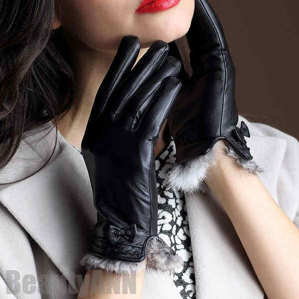 ラッピングケース対応 レザー手袋 ゴート革 ゴート手袋 ゴートスキン 裏起毛 スマートフォン対応 おしゃれ レディース 本革手袋